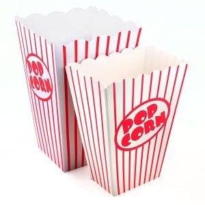 Short Center pieces For Event With Popcorn Boxes.