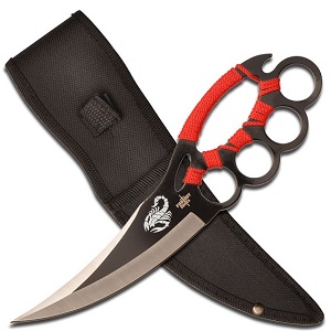 What is a knife with brass knuckles called?